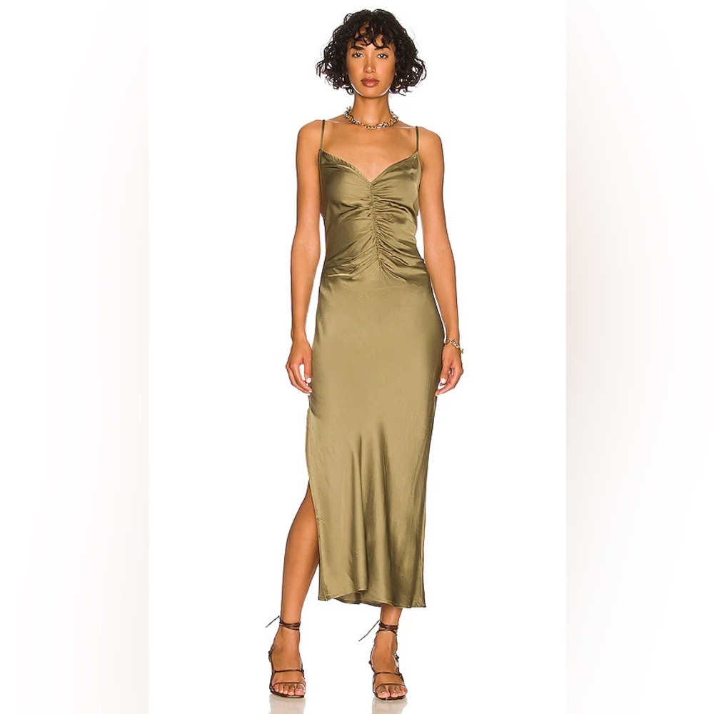 NWT Astr Valinda Olive Satin Dress